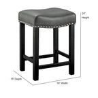 Tabouret de comptoir avec assise en similicuir - Lot de 2