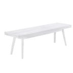 Banc à lattes en bois massif – Blanc, 56,30L x 16,50P x 17,50H