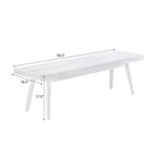 Banc à lattes en bois massif – Blanc, 56,30L x 16,50P x 17,50H