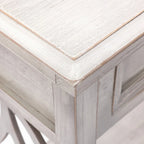 Console 2 tiroirs 1 étagère, bois gris vieilli, 83 cm (H) x 120 cm (L) x 35 cm (P)
