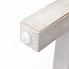 Console 2 tiroirs 1 étagère, bois gris vieilli, 83 cm (H) x 120 cm (L) x 35 cm (P)