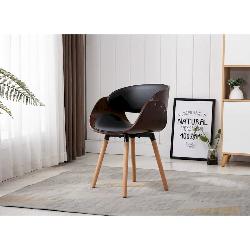 Fauteuil de loisirs avec revêtement en cuir synthétique – 61 cm H x 38 cm L x 53 cm P