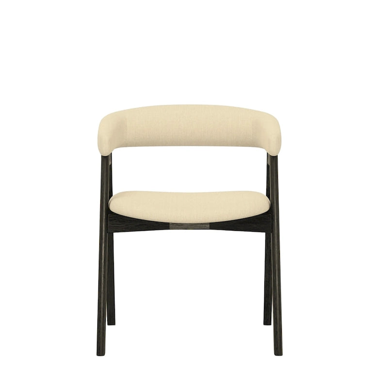 Chaises de salle à manger rembourrées à dossier incurvé, lot de 2