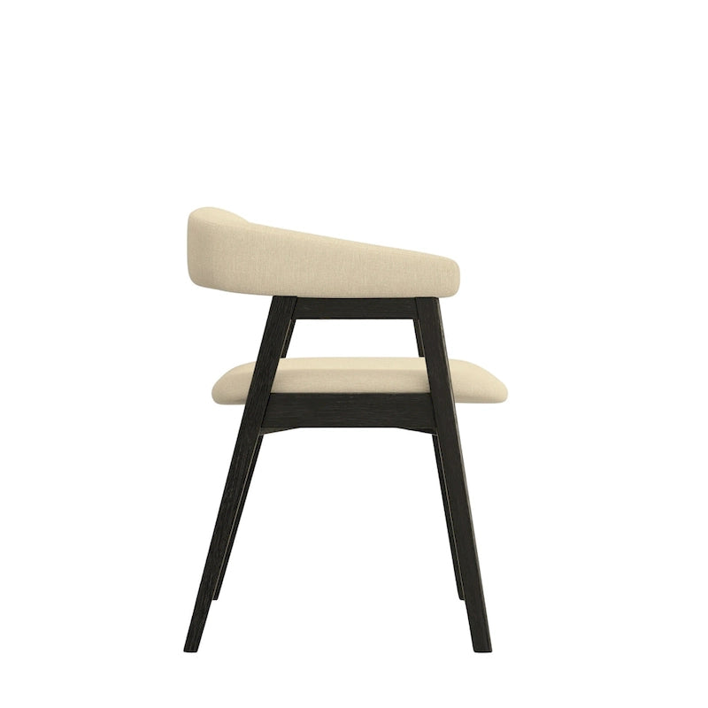 Chaises de salle à manger rembourrées à dossier incurvé, lot de 2
