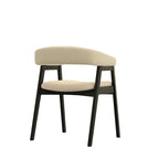 Chaises de salle à manger rembourrées à dossier incurvé, lot de 2