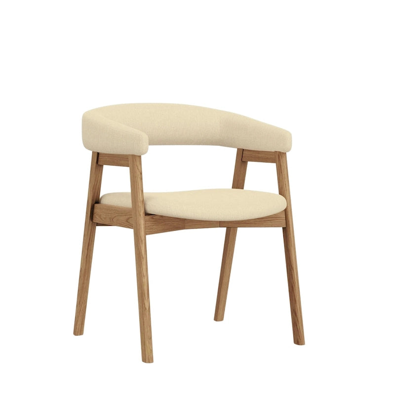 Chaises de salle à manger rembourrées à dossier incurvé, lot de 2