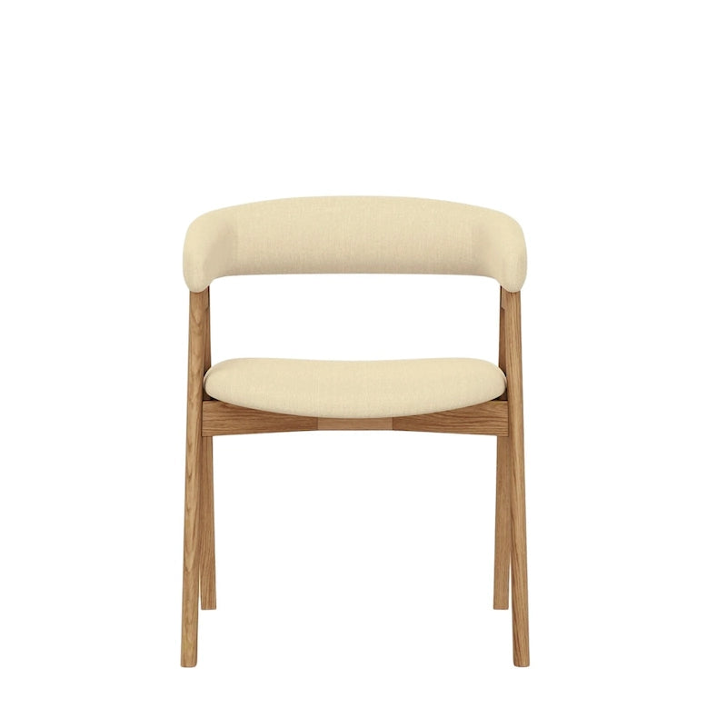 Chaises de salle à manger rembourrées à dossier incurvé, lot de 2