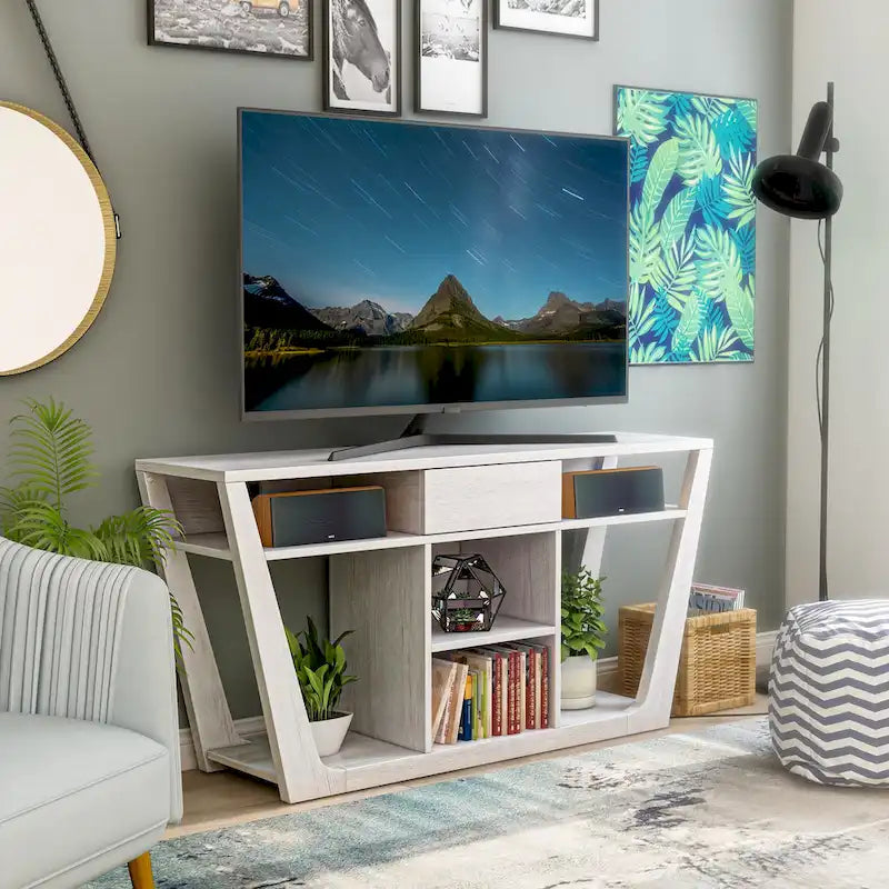 Meuble TV moderne 60 pouces 6 étagères 1 tiroir