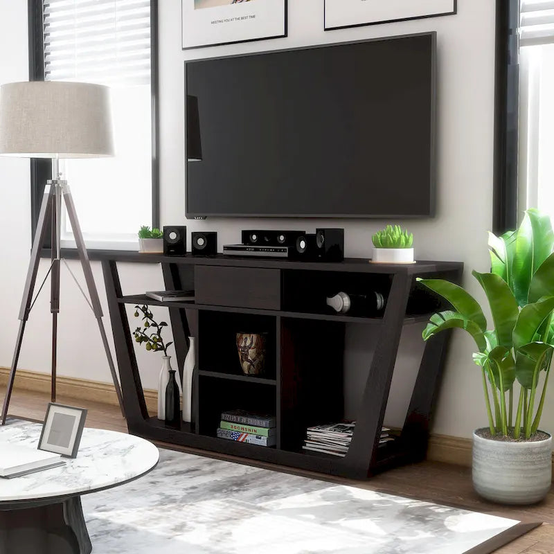 Meuble TV moderne 60 pouces 6 étagères 1 tiroir
