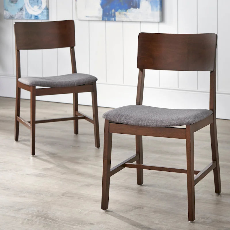 Chaise de salle à manger en bois massif, lot de 2