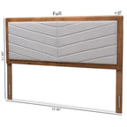 Tête de lit en bois rembourrée avec capitonnage à chevrons - Gris clair