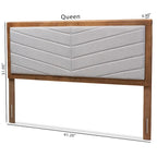 Tête de lit en bois rembourrée avec capitonnage à chevrons - Gris clair