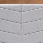 Tête de lit en bois rembourrée avec capitonnage à chevrons - Gris clair