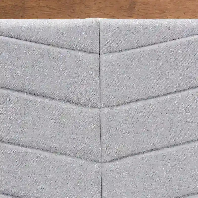 Tête de lit en bois rembourrée avec capitonnage à chevrons - Gris clair