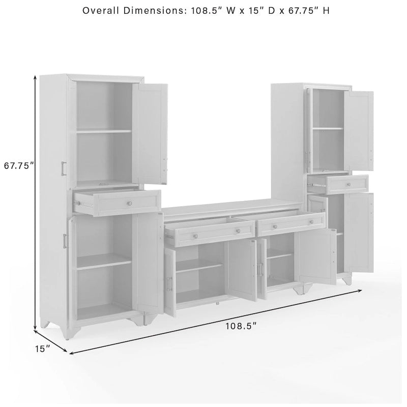 Ensemble buffet et garde-manger 3 pièces - 15x108,5x67,75