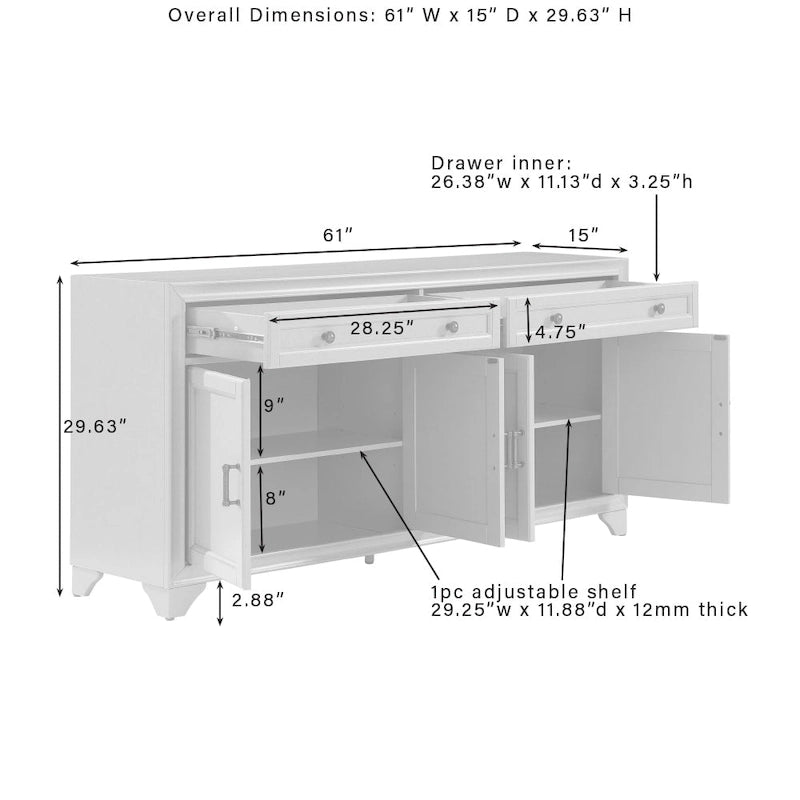 Ensemble buffet et garde-manger 3 pièces - 15x108,5x67,75