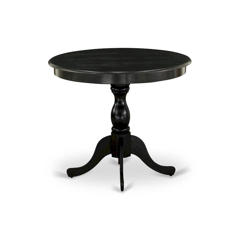 Table à manger ronde en bois avec pied central, 36x36 pouces (plusieurs options de finition)