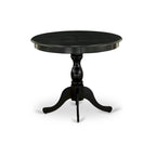 Table à manger ronde en bois avec pied central, 36x36 pouces (plusieurs options de finition)