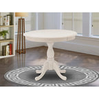Table à manger ronde en bois avec pied central, 36x36 pouces (plusieurs options de finition)