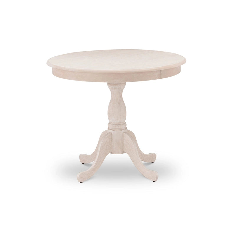 Table à manger ronde en bois avec pied central, 36x36 pouces (plusieurs options de finition)