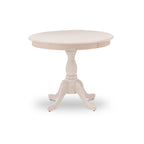 Table à manger ronde en bois avec pied central, 36x36 pouces (plusieurs options de finition)