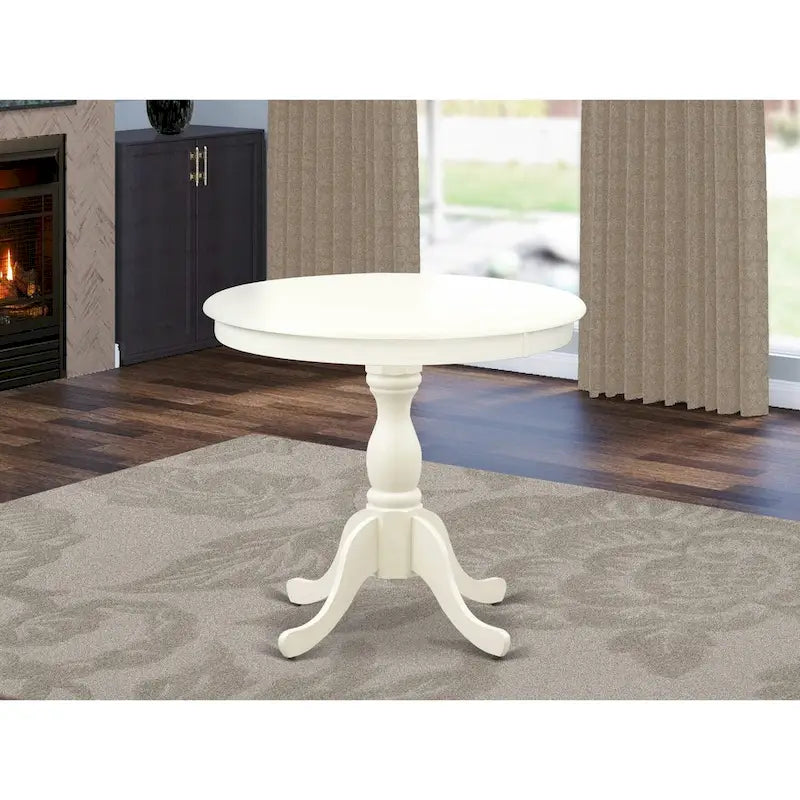 Table à manger ronde en bois avec pied central, 36x36 pouces (plusieurs options de finition)