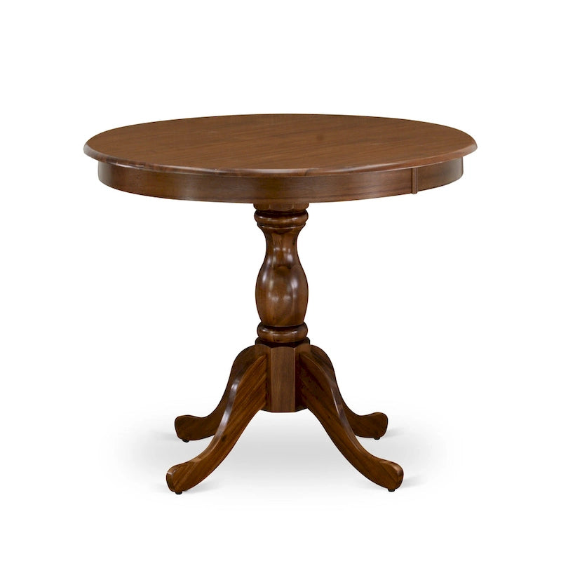 Table à manger ronde en bois avec pied central, 36x36 pouces (plusieurs options de finition)