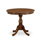 Table à manger ronde en bois avec pied central, 36x36 pouces (plusieurs options de finition)