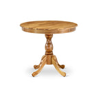 Table à manger ronde en bois avec pied central, 36x36 pouces (plusieurs options de finition)