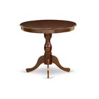 Table à manger ronde en bois avec pied central, 36x36 pouces (plusieurs options de finition)