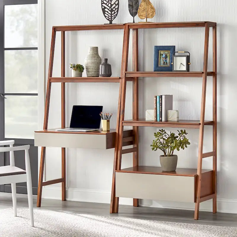 Ensemble 2 pièces bureau échelle et étagère