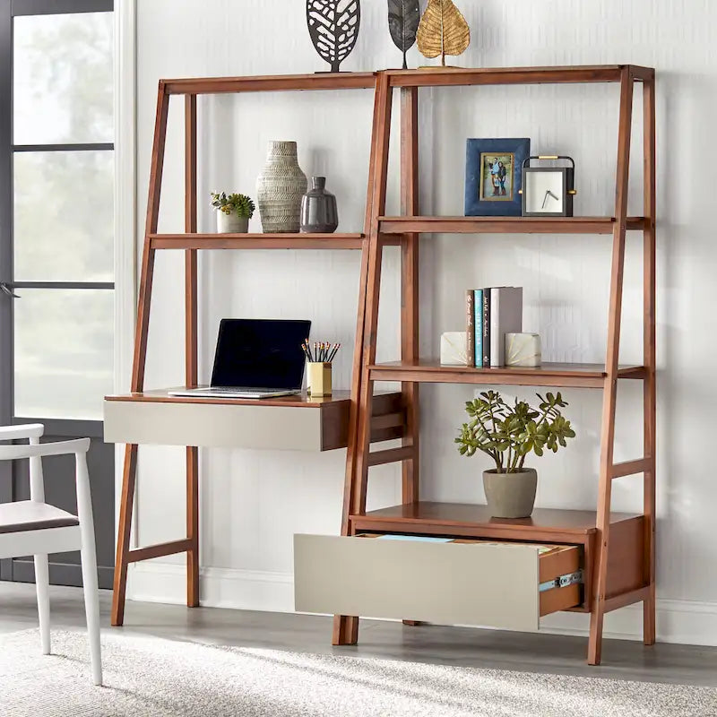 Ensemble 2 pièces bureau échelle et étagère