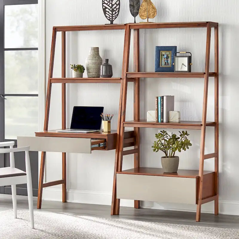 Ensemble 2 pièces bureau échelle et étagère