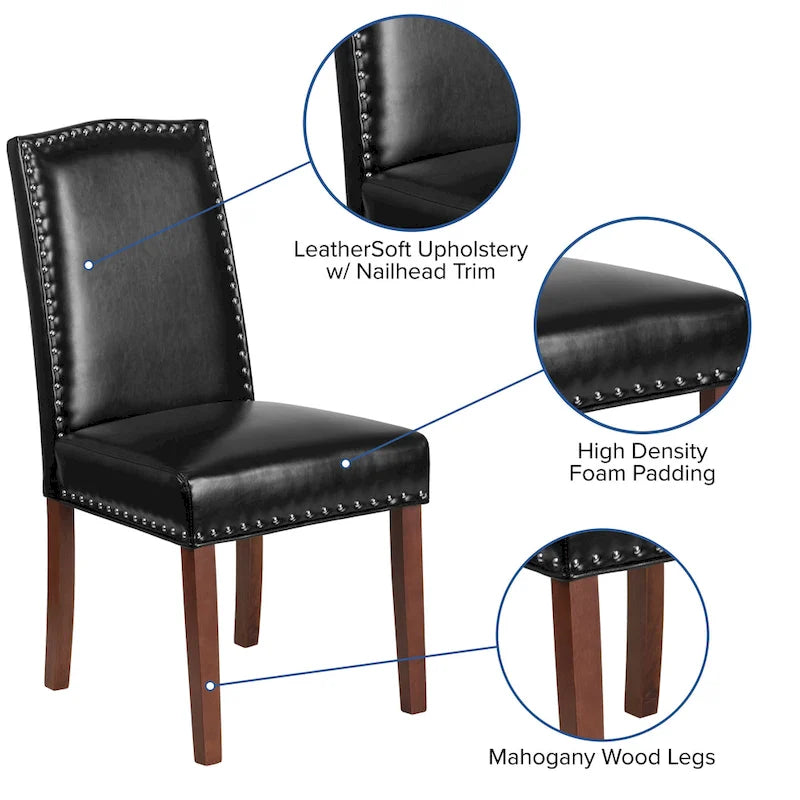 Chaise Parsons avec bordure cloutée – Lot de 2