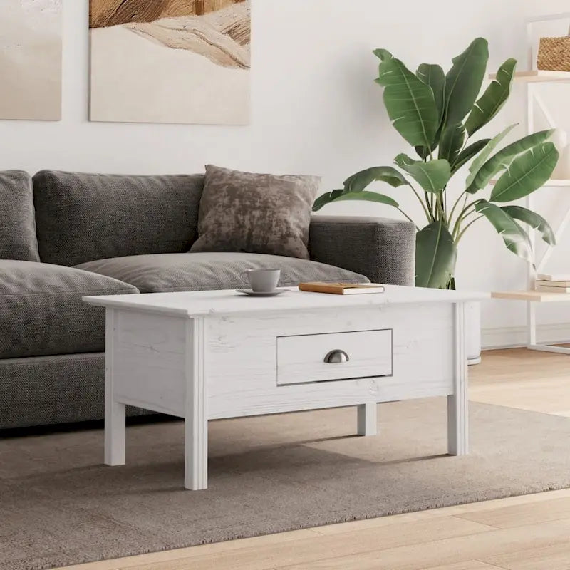  Coffee Table Accent Side Table for Living Room BODO Solid Wood Pine - 39.4x21.7x17.7