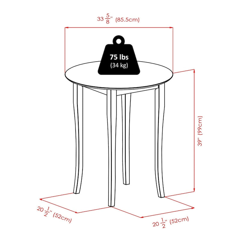 Table haute 3 pièces avec tabourets de bar à dossier en V - Noyer