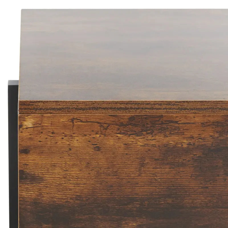 Table basse rectangulaire en bois avec pieds en métal, 47L x 30P x 16H