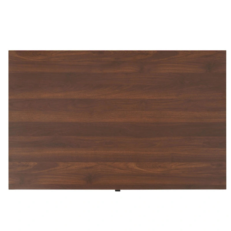 Table basse rectangulaire en bois avec pieds en métal, 47L x 30P x 16H