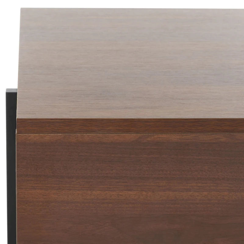 Table basse rectangulaire en bois avec pieds en métal, 47L x 30P x 16H