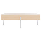 Table basse rectangulaire en bois avec pieds en métal, 47L x 30P x 16H