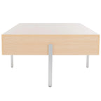 Table basse rectangulaire en bois avec pieds en métal, 47L x 30P x 16H