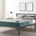 14 Inch Metal Platform Bed with Wood Slat Support By 
