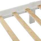 Lit plate-forme en bois avec tête et pied de lit à panneaux
