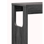 Table de bar avec étagères latérales à 3 niveaux et supports à verres à vin, grise