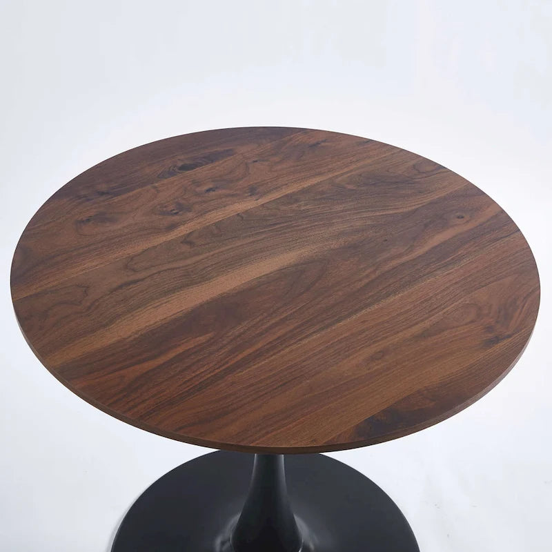 Table à manger Tulipe 31.5" pour 2-4 personnes avec plateau rond en MDF, table à manger sur pied, table d'appoint, table basse de loisirs
