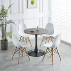 Table à manger Tulipe 31.5" pour 2-4 personnes avec plateau rond en MDF, table à manger sur pied, table d'appoint, table basse de loisirs