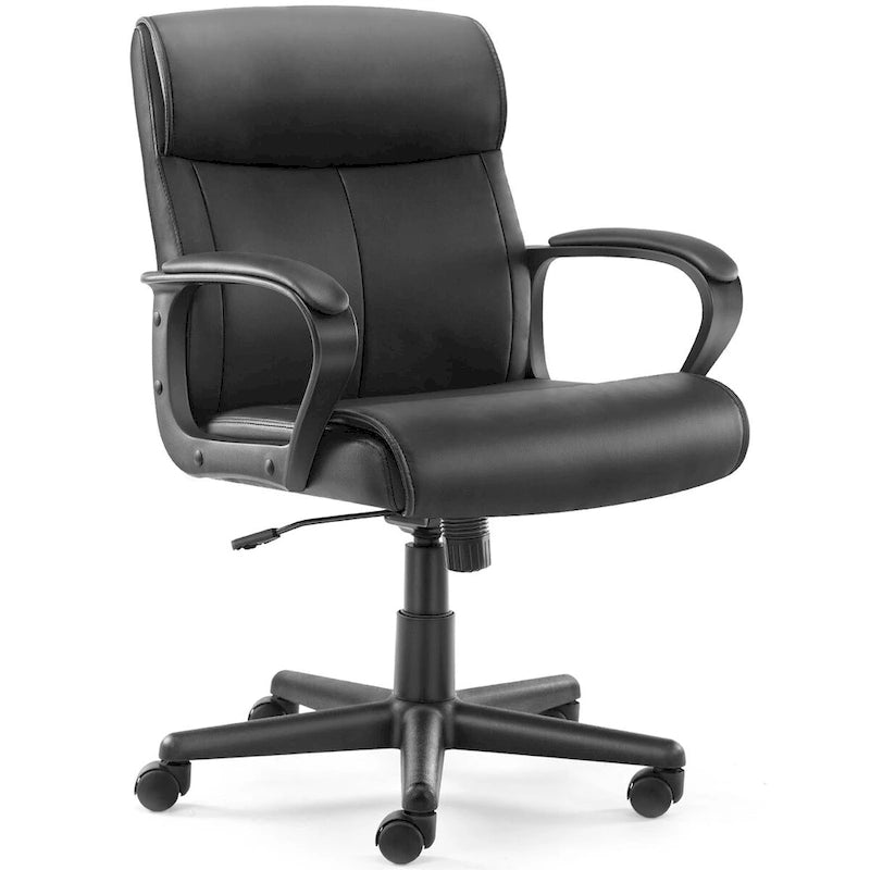 Chaise de bureau réglable avec accoudoirs rembourrés et siège en cuir PU