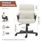Chaise de bureau réglable avec accoudoirs rembourrés et siège en cuir PU
