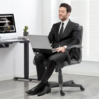 Chaise de bureau réglable avec accoudoirs rembourrés et siège en cuir PU