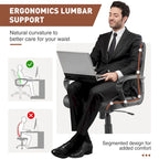 Chaise de bureau réglable avec accoudoirs rembourrés et siège en cuir PU